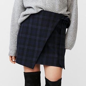 Express faux wrap mini skirt